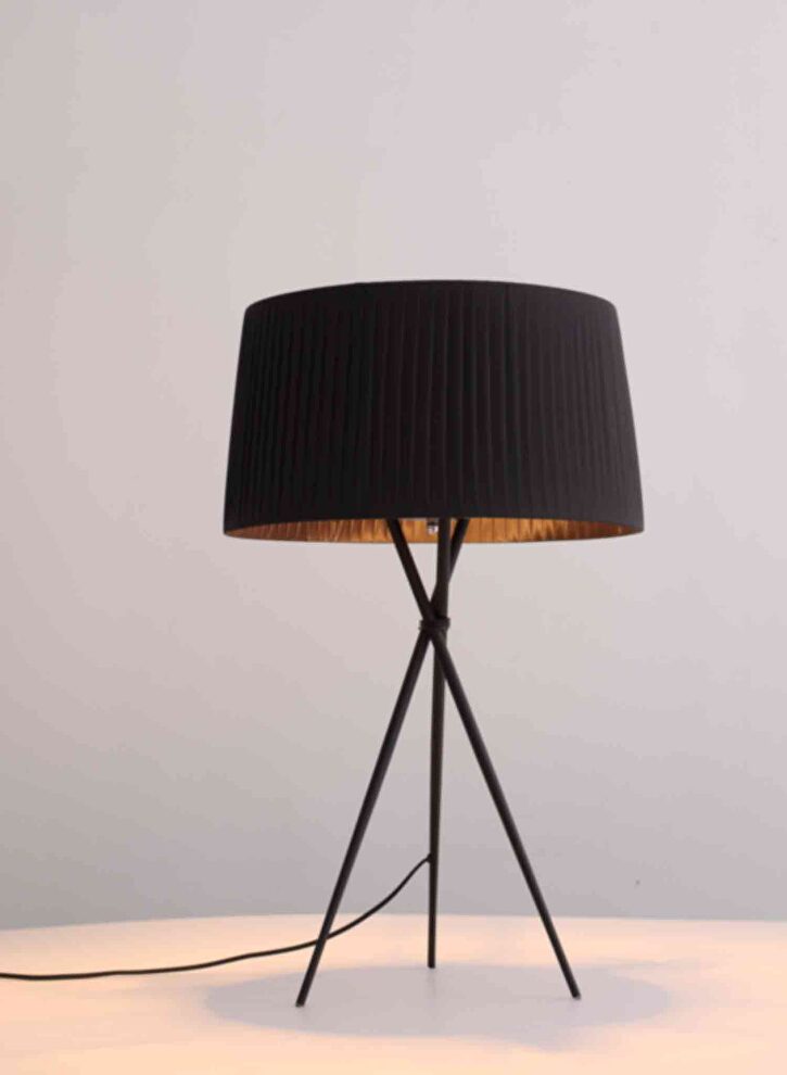 Table lamp black carbon steel and fabric by Whiteline 