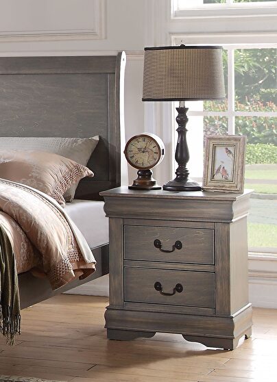 Antique gray nightstand