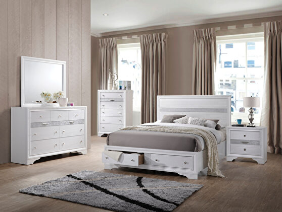 White queen bed