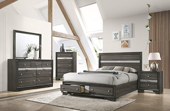 Gray finish queen bed
