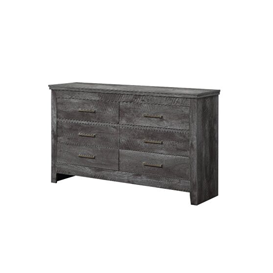 Rustic gray oak dresser in distressed finish