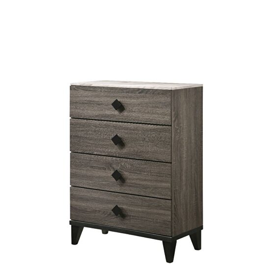 Faux marble & rustic gray oak chest