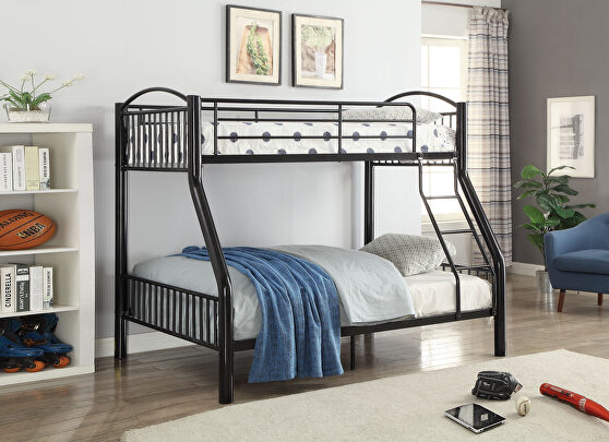 Black twin/full bunk bed