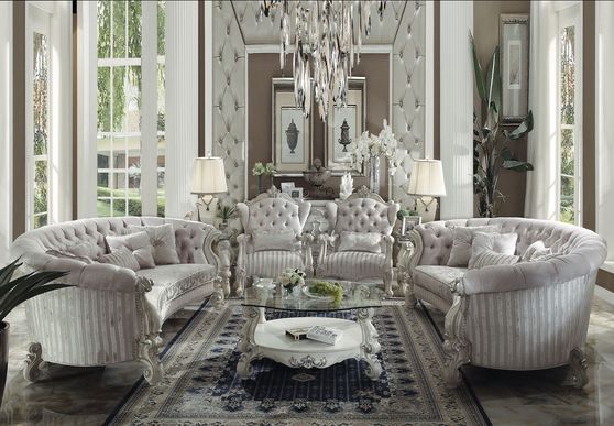 Bone white/ivory velvet oversized classic sofa