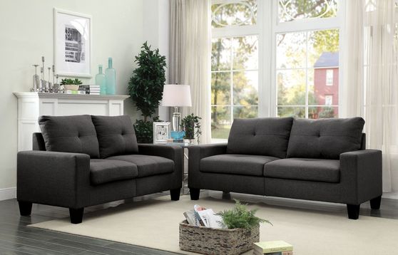 Gray linen affordable sofa + loveseat set