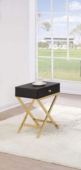 Black / brass finish side / accent table