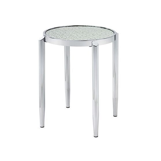 Chrome finish end table