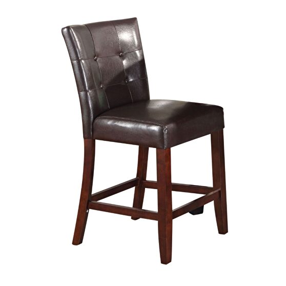 Espresso pu & walnut finish counter height chair