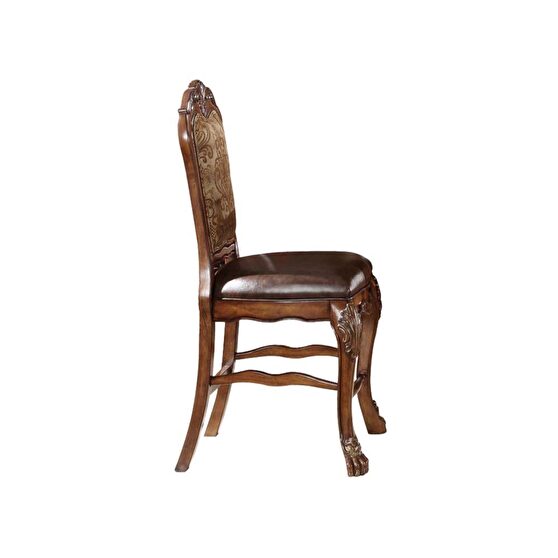 Pu & cherry oak finish counter height chair