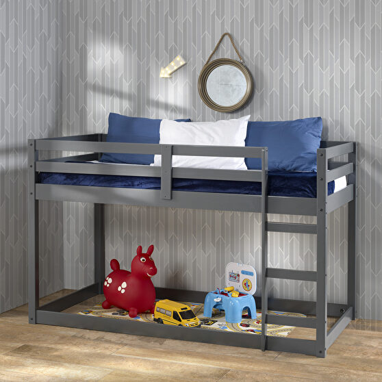 Gray loft bed