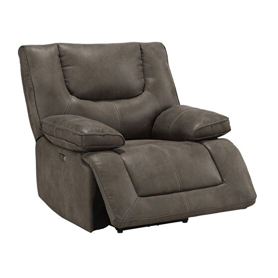 Gray leather-aire reclining chair