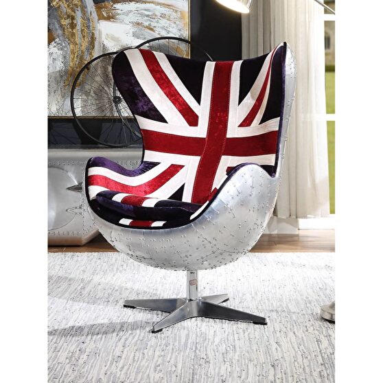 Pattern fabric & aluminum chair