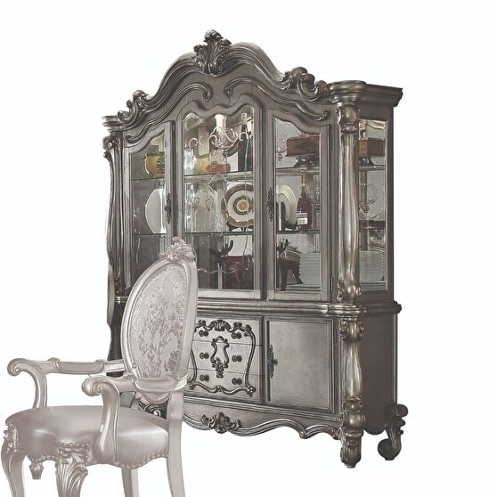 Antique platinum hutch & buffet