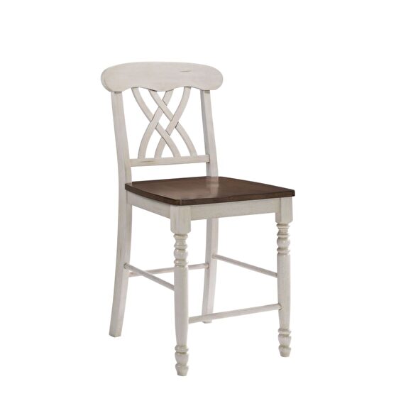 Buttermilk & oak finish counter height chair