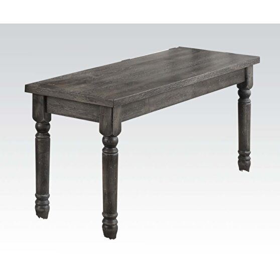 Weathered gray finish bench