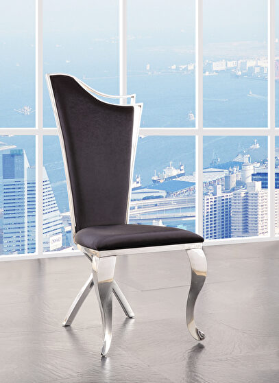 Fabric & stainless steel side chair