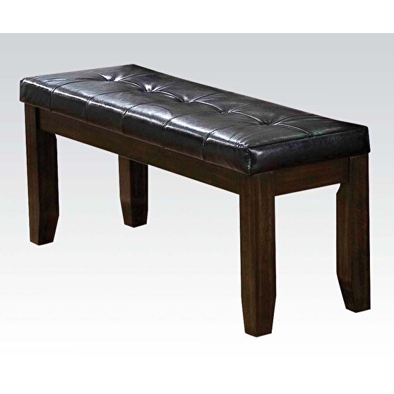 Black pu & espresso finish bench