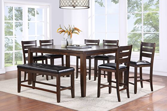 Espresso finish counter height square top table