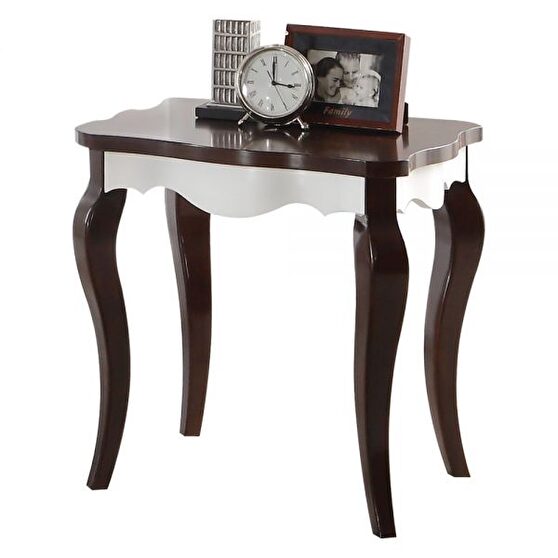 Walnut & white end table