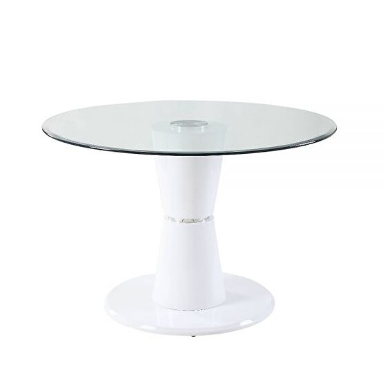 Clear glass & white high gloss coffee table