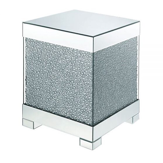 Mirrored & faux crystals end table