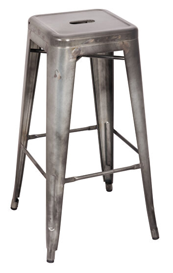 Antique silver bar stool