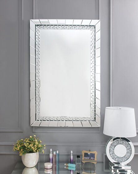 Rectangular glam style accent wall mirror