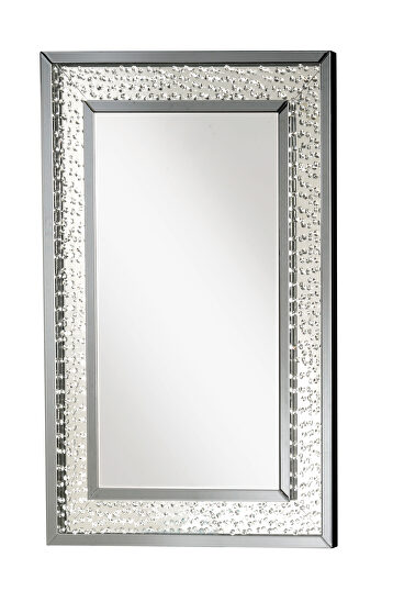 Mirrored & faux crystals accent mirror