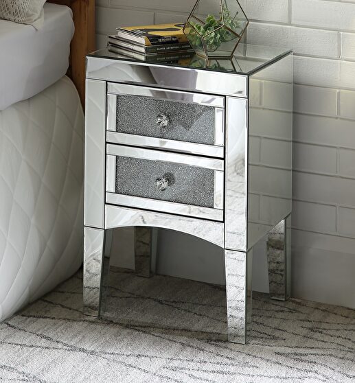 Mirrored & faux stones accent table