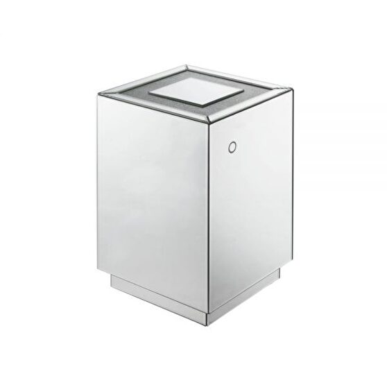 Mirrored & faux gems accent table w/led, mirrored & faux gems