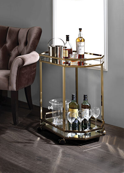 Champagne & mirror serving cart