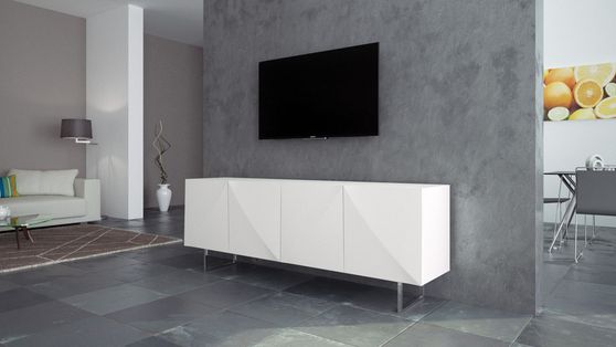Modern white matte finish display / console
