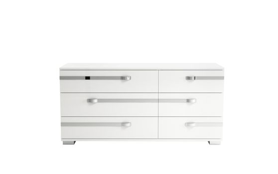 Modern white high-gloss dresser