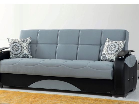 Casual storage / sleeper two-toned sofa bed