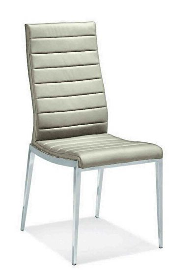 Gray pu leather dining chair