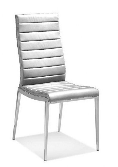 White pu leather dining chair
