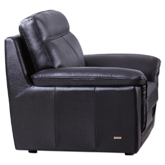 Contemporary casual style chair in black leather