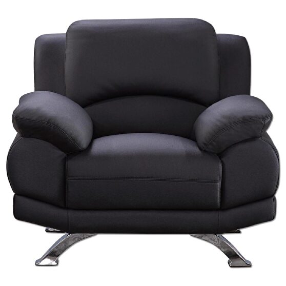 Black modern black leather chair