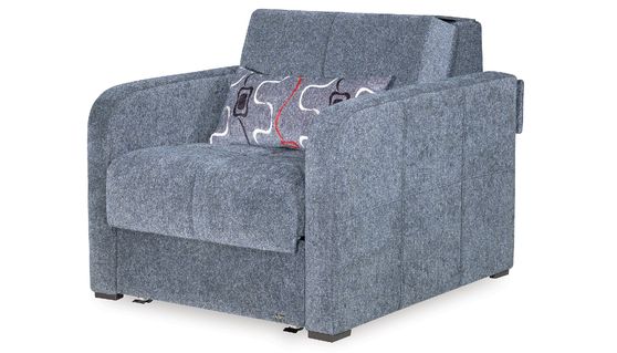 Sleeper convertible chair w/ storage in gray
