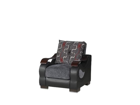 Gray microfiber / bonded leather sleeper chair