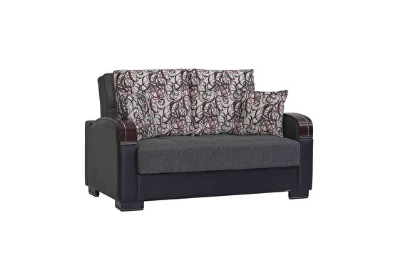 Polyester fabric modern loveseat w/ storage