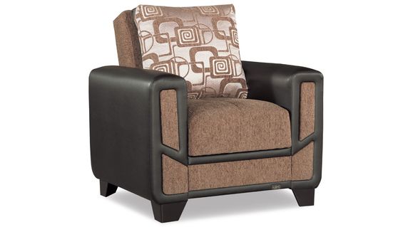 Chenille brown fabric modern chair