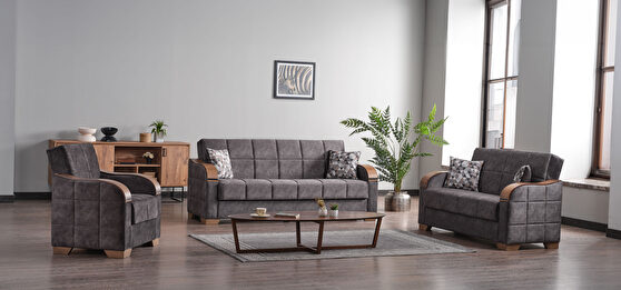 Gray microsuede stylish convertible couch