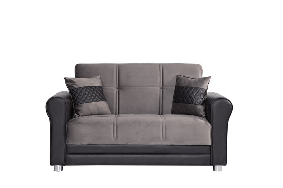 Gray polyester storage/sofa bed living room loveseat
