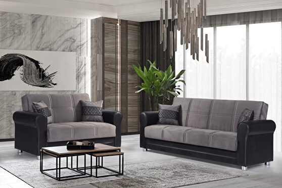 Gray polyester storage/sofa bed living room sofa