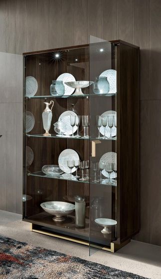 Extension walnut / gold glossy china