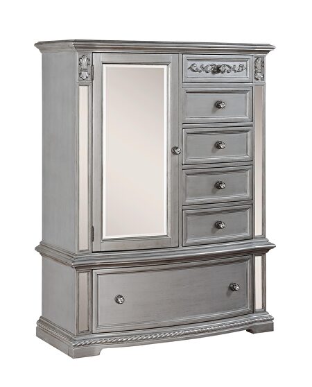 Glam style mirrored / silver chest