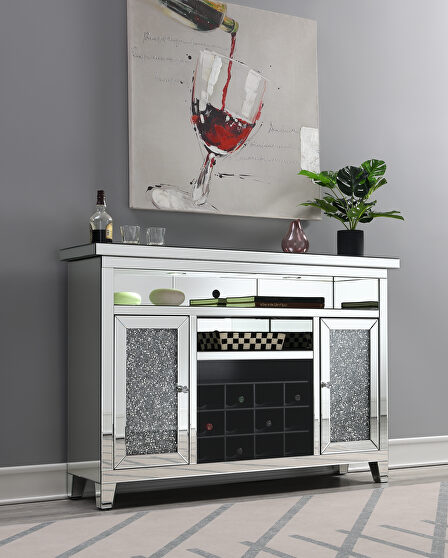 2-door wine cabinet with lighting mirror