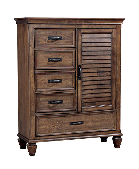 Rich rustic lightly wire-brushed chest