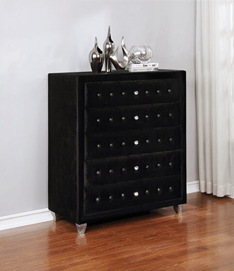 Contemporary black and metallic chest